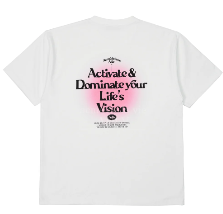 ADLV BACK SPREAD SLOGAN SHORT SLEEVE T-SHIRT (PINK, SIZE 1)
