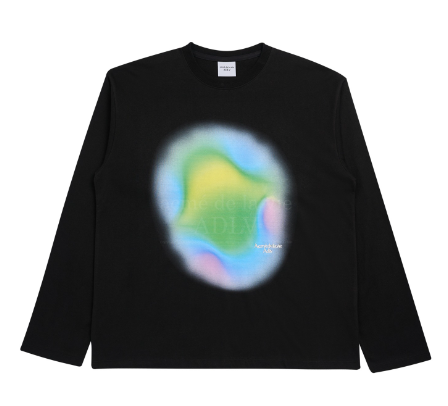 ADLV RAINBOW GRADATION ARTWORK LONG SLEEVE T-SHIRT (BLACK, SIZE 1)