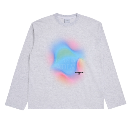 ADLV RAINBOW GRADATION ARTWORK LONG SLEEVE T-SHIRT (GRAY, SIZE 2)