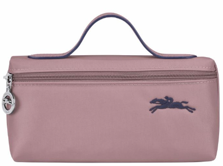 LONGCHAMP LE PLIAGE NYLON POUCH WITH HANDLE ROSE PINK