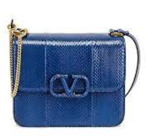 VALENTINO SNAKE SKIN CLASSIC SLING BAG WITH LOGO CLIP (SMALL)