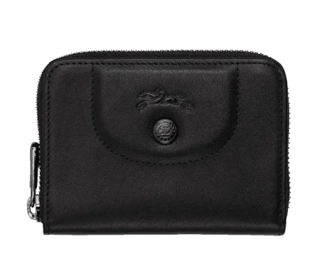 LONGCHAMP CLASSIC DESIGN SHORT WALLET WITH ZIP BLACK