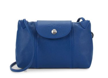 LONGCHAMP LAMBSKIN LE PIAGE SLING BAG BLUE
