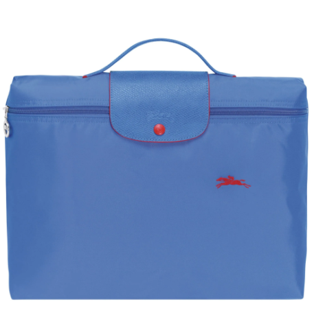 LONGCHAMP LAPTOP BAG BLUE (RED BUTTON)