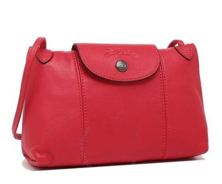 LONGCHAMP LAMBSKIN LE PIAGE SLING BAG RED