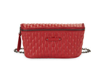 LONGCHAMP FEMALE LAMBSKIN LEATHER SLING BAG WITH ZIPPER RED