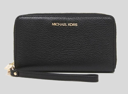 MICHAEL KORS LEATHER LONG WALLET WITH PHONE POUCH INSIDE