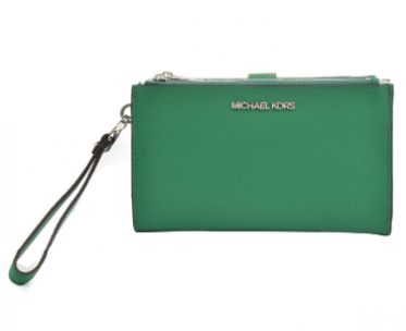 MICHAEL KORS GREEN WRISTLET POUCH