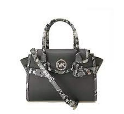 MICHAEL KORS LEATHER HAND AND SLING BAG WITH FLAP BLACK