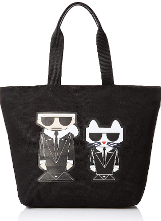 KARL LAGERFELD CANVAS TOTE BAG WITH CLASSIC LOGO