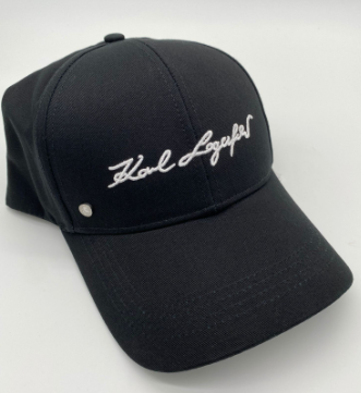 KARL LAGERFELD BLACK CAP WITH KARL LAGERFELD WORD