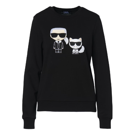 KARL LAGERFELD SWEATSHIRT W KARL & CAT LOGO SIZE L