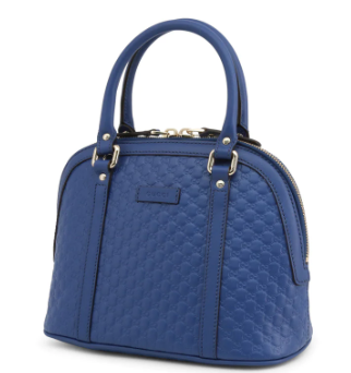 GUCCI MICRO GG MINI DOME CROSSBODY LEATHER BAG BLUE
