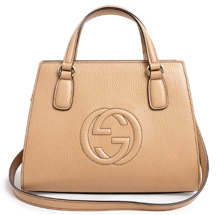 GUCCI HANDBAG W/ SLING AND GG LOGO MEDIUM SIZE BEIGE