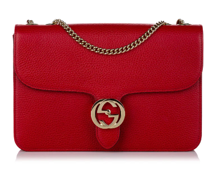 GUCCI LEATHER SLINGBAG GG LOCK RED