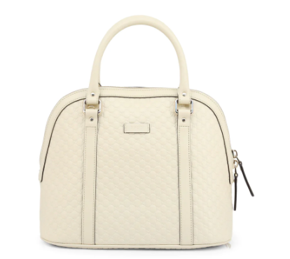 GUCCI MICRO GG MINI DOME CROSSBODY LEATHER BAG WHITE