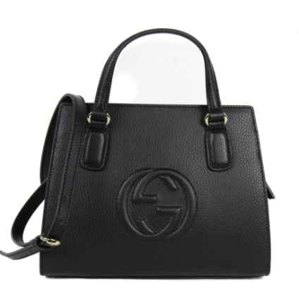 GUCCI HANDBAG W/ SLING AND GG LOGO MEDIUM SIZE BLACK