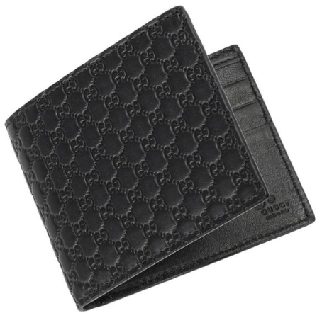 GUCCI MICROGUCCISSIMA BI-FOLD SMALL WALLET BLACK