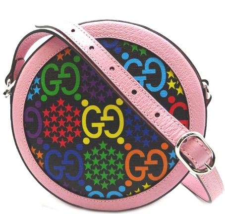 GUCCI RAINBOW COLOR LEATHER ROUND SLINGBAG