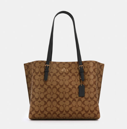 COACH FULL LEATHER TOTE BAG WITH ZIPPER AND CLASSIC LOGO CLASSIC BROWN