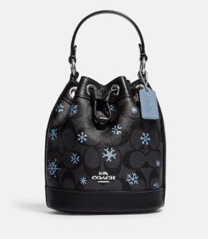 COACH BUCKET BAG WITH CLASSIC LOGO BLACK SNOWFLAKE