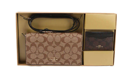 COACH CLASSIC WALLET ON CHAIN AND CARDCASE SET