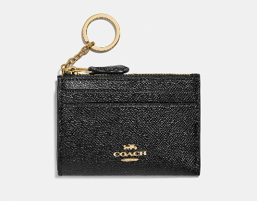COACH CARDHOLDER WITH ZIPPER BLACK