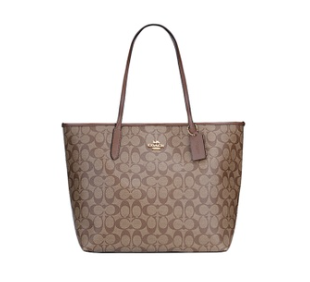 COACH TOTE BAG WITH CLASSIC DESIGN BROWN