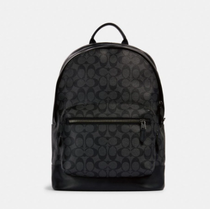 COACH FULL LEATHER BACKPACK WITH CLASSIC DESIGN CLASSIC BLACK