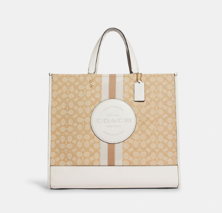 COACH CLASSIC DESIGN HANDBAG WITH COACH LOGO (LARGE) BEIGE