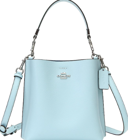 COACH LEATHER BUCKET BAG BLUE
