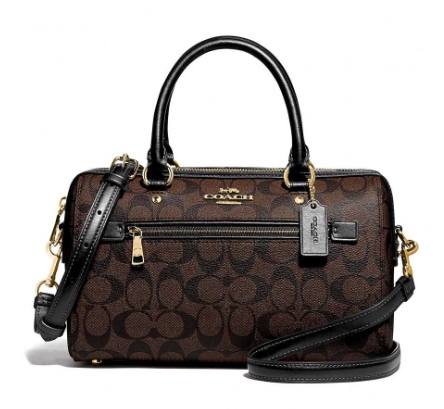 COACH CLASSIC HANDBAG WITH ZIPPER CLASSIC DARK BROWN