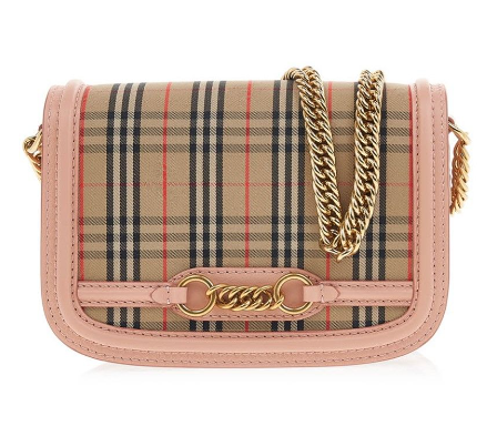 BURBERRY CHAIN LOGO SLING BAG WITH FLAP