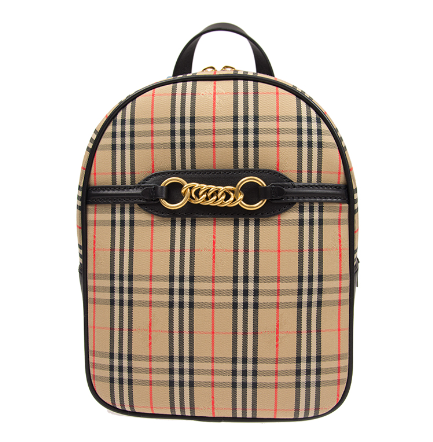 BURBERRY CHECKED BACKPACK WITH CHAIN LOGO