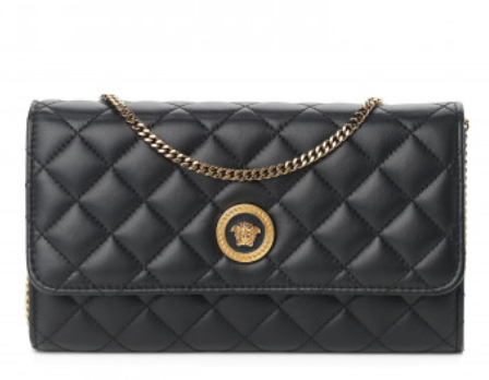 VERSACE LAMBSKIN WALLET ON CHAIN EVENING