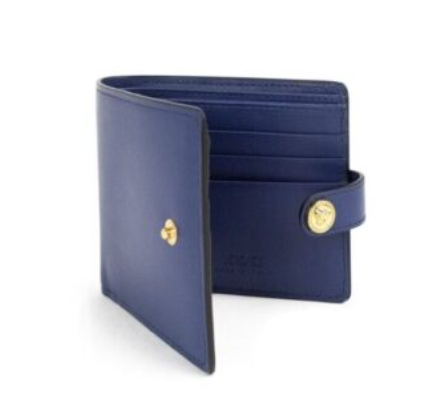 VERSACE SMALL WALLET SMALL MEDUSA CLIP WITHOUT COIN POUCH BLUE