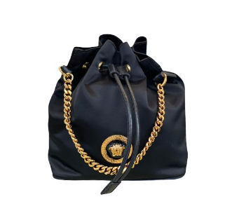 VERSACE NYLON BUCKET BAG WITH MEDUSA LOGO