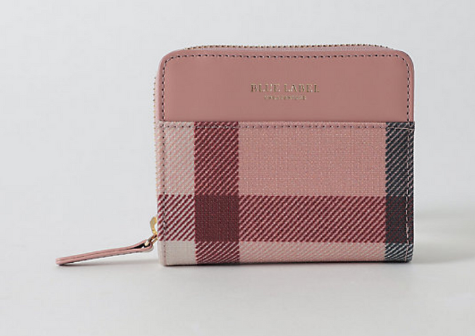 BLUE LABEL PVC FOLDED WALLET WITH PALID PATTERN PINK