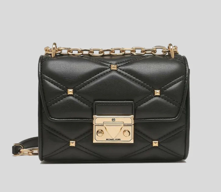 MICHAEL KORS BLACK SERENA MINI FLAP SLING BAG