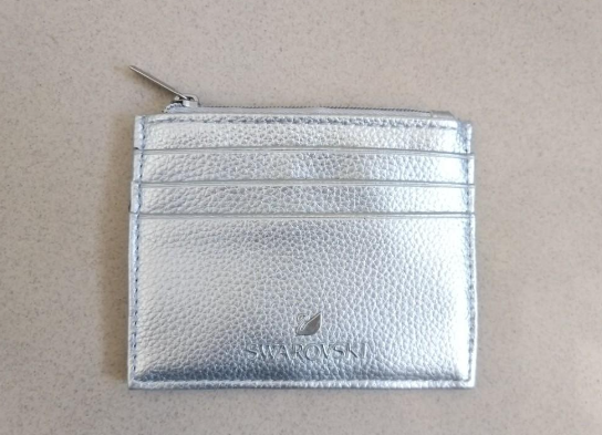 SWAROVSKI SILVER CARD HOLDER WITH CLASSIC LOGO	
