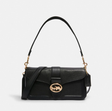 COACH HANDBAG WITH SLING WITH FLAP BLACK