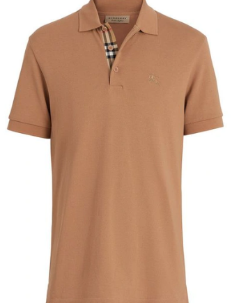 BURBERRY OXFORD SHORT SLEEVE POLO WITH SMALL LOGO BROWN XS