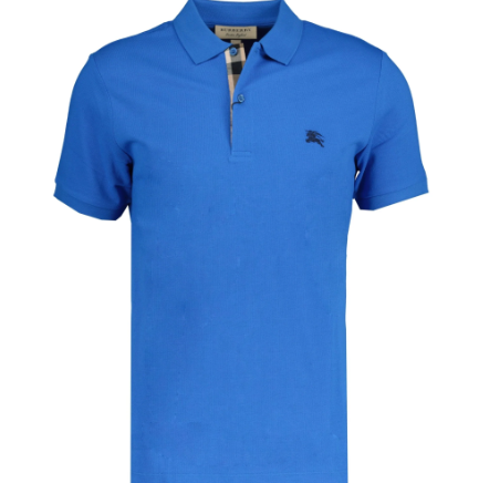 BURBERRY OXFORD SHORT SLEEVE POLO WITH SMALL LOGO BLUE S