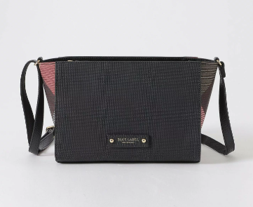 BLUE LABEL PVC MINI SHOULDER WITH PALID PATTERN	 ($368) BLACK