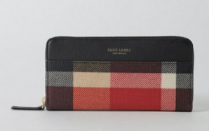 BLUE LABEL PVC LONG WALLET WITH PALID PATTERN RED