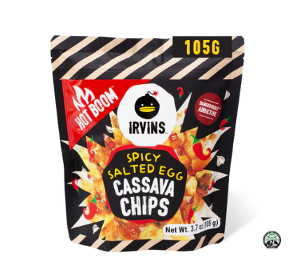 IRVINS SPICY SALTED EGG CASSAVA CHIPS 105G