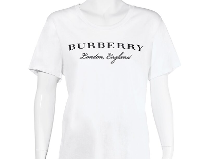 BURBERRY T-SHIRT WITH WORDS FOR LADIES WHITE XL