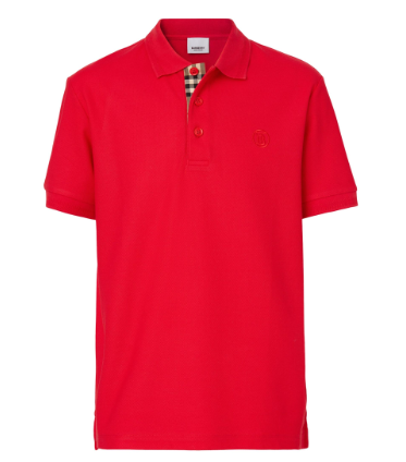 BURBERRY RED POLO T-SHIRT SMALL TB LOGO RED XXL