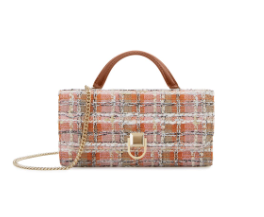 FURLA LONG WALLET WITH HANDLE AND CHAIN PINK