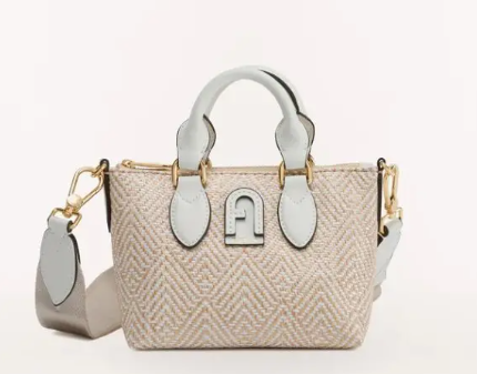 FURLA MINI CANVAS HANDBAG WITH SLING WHITE
